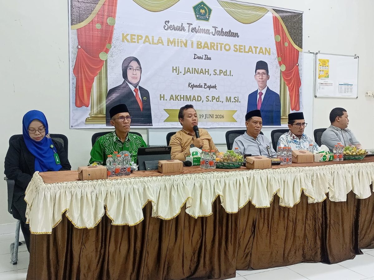 Sertijab Kepala MIN 1 Barsel, Kakankemenag Minta Guru Adaptif dan Perkuat Kolaborasi